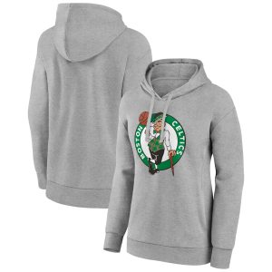 Boston Chic Celtics Women's Gray Primary Logo Pullover Hoodie