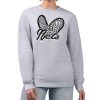 Brooklyn Nets G III 4Her by Carl Banks Heather Gray Women's GIII Trendy 4 Her Leopard Heart graphic Fleece Crewneck sweatshirt