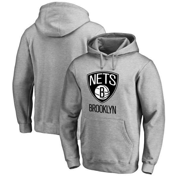 Brooklyn Nets Heather Gray Primary Logo Chic Pullover Hoodie