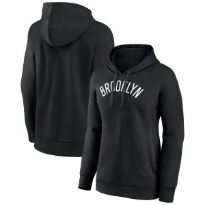 Brooklyn Nets Women's Black Wordmark Alt Pullover Stylish Hoodie