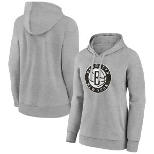 Brooklyn Nets Women's Gray Alternate Logo Pullover Hoodie Gorgeous