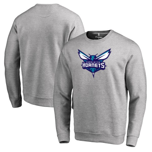 Charlotte Hornets Heathered Gray Primary Eye - catching Logo Sweatshirt