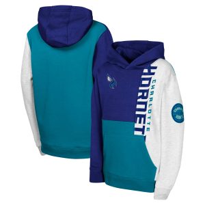 Charlotte Hornets Youth Purple Elegant Splash Pullover Hoodie