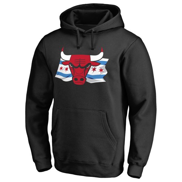 Chicago Bulls Gorgeous Black Hometown Collection Chicago Flag Pullover Hoodie