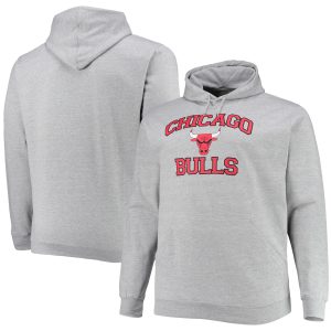 Chicago Bulls Heathered Gray Big & Tall Heart & Premium Soul Pullover Hoodie