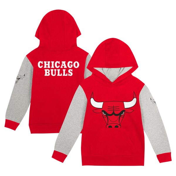 Chicago Bulls Toddler Red Fair Catch Fleece Pullover Stylish Hoodie