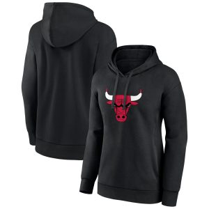 Chicago Bulls Women's Black Primary Logo Pullover Hoodie Chic