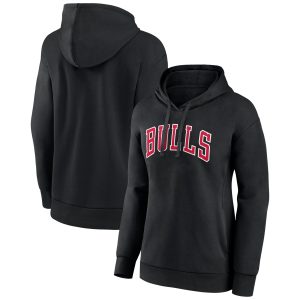 Chicago Bulls Elegant Women's Black Wordmark Alt Pullover Hoodie
