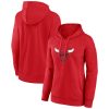 Chicago Bulls Stylish Women's Red Team Primary Logo Pullover Hoodie