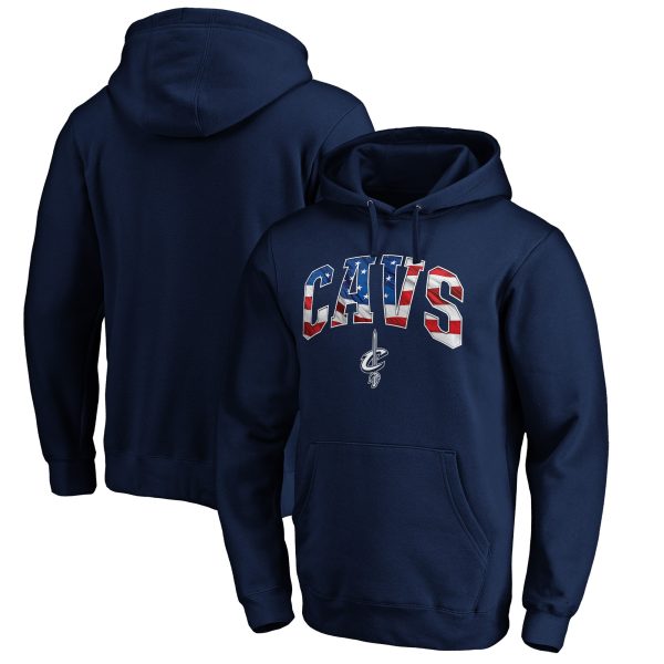 Cleveland Cavaliers Eye - catching Navy Banner Wave Pullover Hoodie