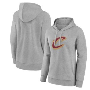 Cleveland Cavaliers Women's Gray Team Unique Primary Logo Pullover Hoodie