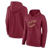 Cleveland Cavaliers Women's Wine Team Eye - catching Primary Logo Pullover Hoodie