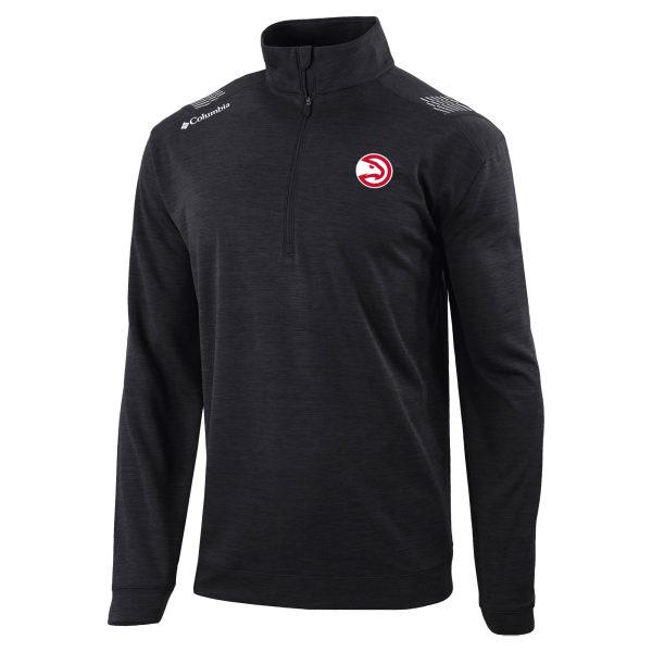 Columbia Atlanta Hawks Black Elegant Oakland Downs Quarter Zip Pullover