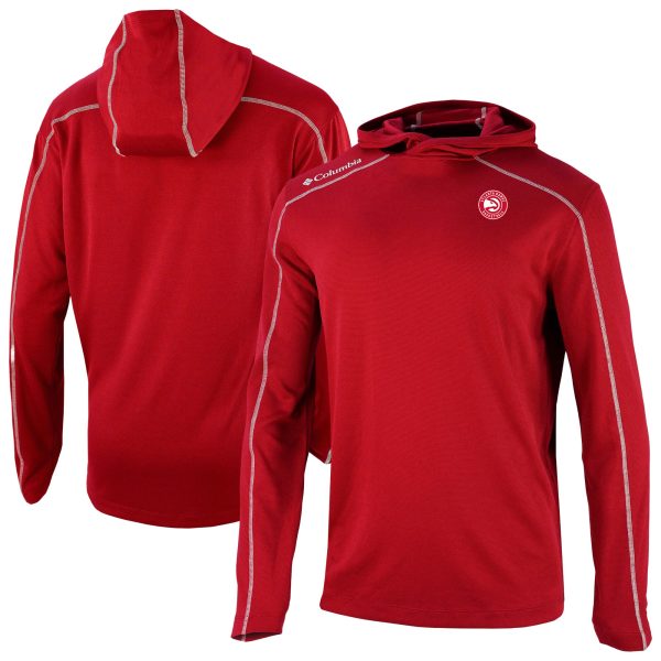 Columbia Atlanta Hawks Red Omni Premium Wick Shotgun Pullover Hoodie
