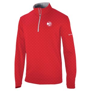 Columbia Atlanta Hawks Red Omni Wick Gorgeous Wickhams Hills Quarter Zip Pullover Top