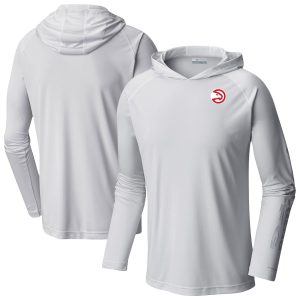 Columbia Atlanta Hawks White Terminal Tackle Fabulous Long Sleeve Hoodie T Shirt