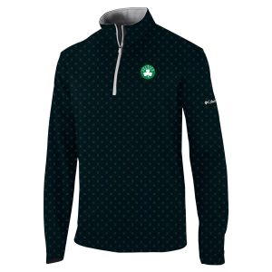 Columbia Boston Elegant Celtics Black Omni Wick Wickhams Hills Quarter Zip Pullover Top