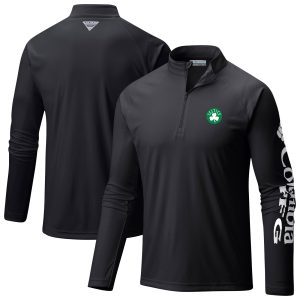 Columbia Boston Celtics Black Terminal Tackle Gorgeous Raglan Omni Shade Quarter Zip Jacket