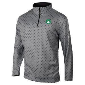 Columbia Boston Celtics Gray Gorgeous Omni Wick Wickhams Hills Quarter Zip Pullover Top