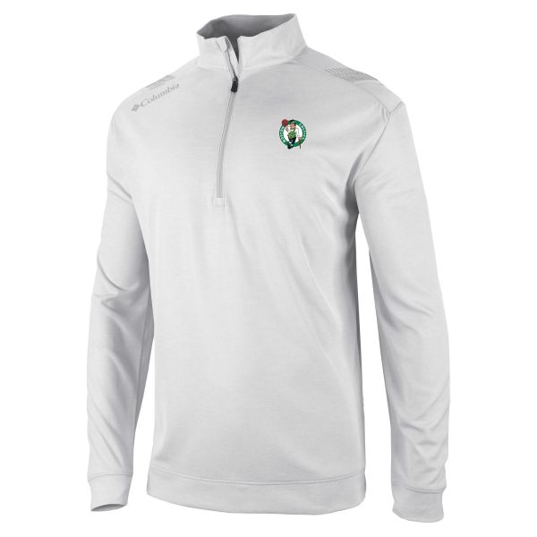 Columbia Boston Unique Celtics White Oakland Downs Quarter Zip Pullover