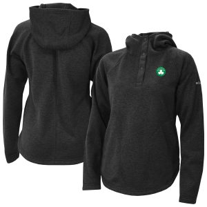 Columbia Boston Celtics Women's Black Sweater Weather Quarter Snap Chic Hoodie