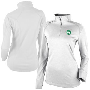 Columbia Boston Celtics Women's White Omni Wick Elegant Shotgun 2.0 Quarter Zip Pullover Top