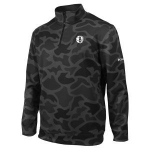 Columbia Brooklyn Nets Black Omni Wick Wickhams Hills Quarter Zip Pullover Unique Top