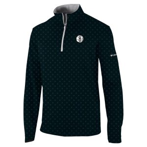 Columbia Brooklyn Nets Black Omni Fabulous Wick Wickhams Hills Quarter Zip Pullover Top