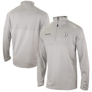 Columbia Brooklyn Nets Heather Gray Omni Wick Unique Rockin' It Quarter Zip Pullover Top