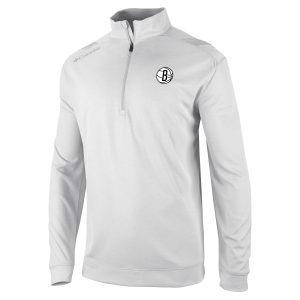 Columbia Brooklyn Nets White Oakland Downs Quarter Zip Elegant Pullover