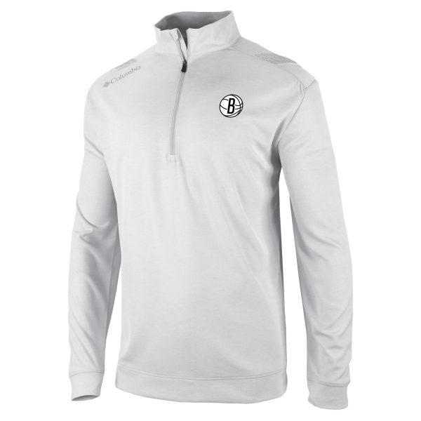 Columbia Brooklyn Nets White Oakland Downs Quarter Zip Elegant Pullover