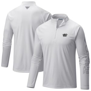 Columbia Trendy Brooklyn Nets White Terminal Tackle Raglan Omni Shade Quarter Zip Jacket