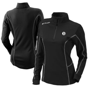 Columbia Brooklyn Nets Women's Black Omni Wick Fabulous Shotgun Quarter Zip Pullover Top