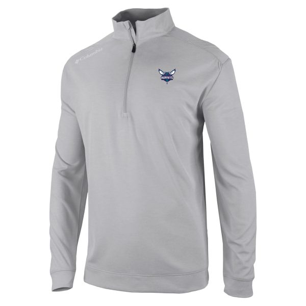 Columbia Charlotte Hornets Gray Oakland Elegant Downs Quarter Zip Pullover