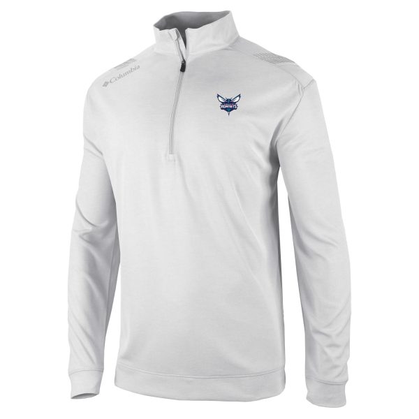 Columbia Chic Charlotte Hornets White Oakland Downs Quarter Zip Pullover
