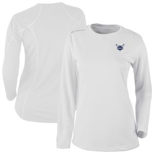 Columbia Charlotte Hornets Women's White Omni Wick Stylish Shotgun Pullover Top