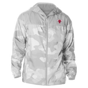 Columbia Trendy Chicago Bulls Gray Camo Flash Challenger Windbreaker Full Zip Jacket