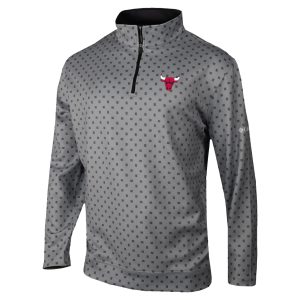 Columbia Chicago Bulls Gray Omni Wick Stylish Wickhams Hills Quarter Zip Pullover Top