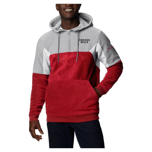 Columbia Chicago Bulls Red Lodge Quarter Zip Hoodie Premium