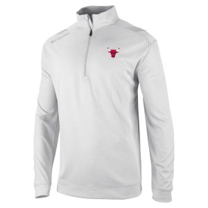 Columbia Chicago Bulls White Oakland Downs Quarter Zip Pullover Unique