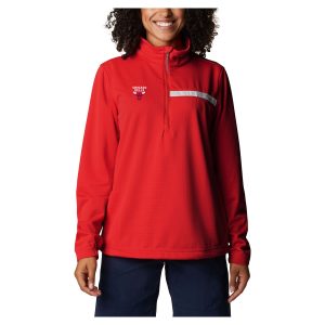 Columbia Chicago Chic Bulls Women's Red Skiff Guide Fleece Pullover Top