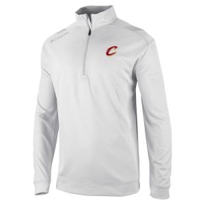 Columbia Cleveland Cavaliers White Oakland Downs Quarter Premium Zip Pullover