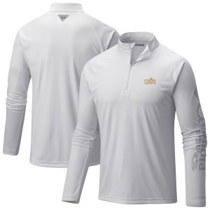 Columbia Cleveland Cavaliers White Premium Terminal Tackle Raglan Omni Shade Quarter Zip Jacket