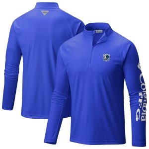 Columbia Trendy Dallas Mavericks Blue Terminal Tackle Raglan Omni Shade Quarter Zip Jacket
