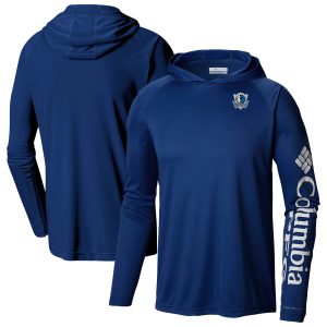 Columbia Premium Dallas Mavericks Navy Terminal Tackle Long Sleeve Hoodie T Shirt