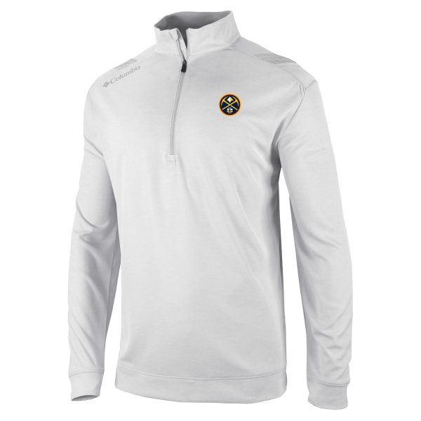 Columbia Denver Nuggets White Oakland Downs Quarter Zip Pullover Premium