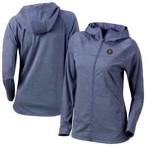 Columbia Denver Nuggets Women's Navy Omni Wick Half Gorgeous Shot Full Zip Hooded Jacket