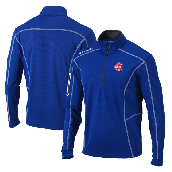 Columbia Detroit Pistons Elegant Blue Shotgun Quarter Zip Pullover Jacket