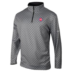 Columbia Elegant Detroit Pistons Gray Omni Wick Wickhams Hills Quarter Zip Pullover Top