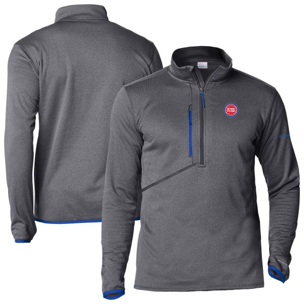 Columbia Detroit Pistons Gray Park View Half Gorgeous Zip Top